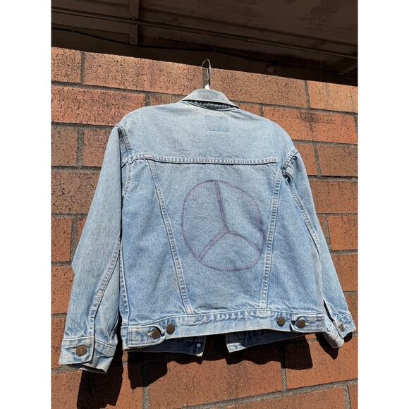 90s Levi's Vintage Type 3 Custom Hippie Hand Drawn Art Stonewash Denim Jacket - Picture 9 of 9